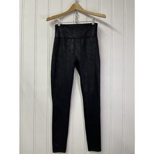 SPANX Assets Red Hot Label Faux Leather Leggings in Black Size‎ Medium